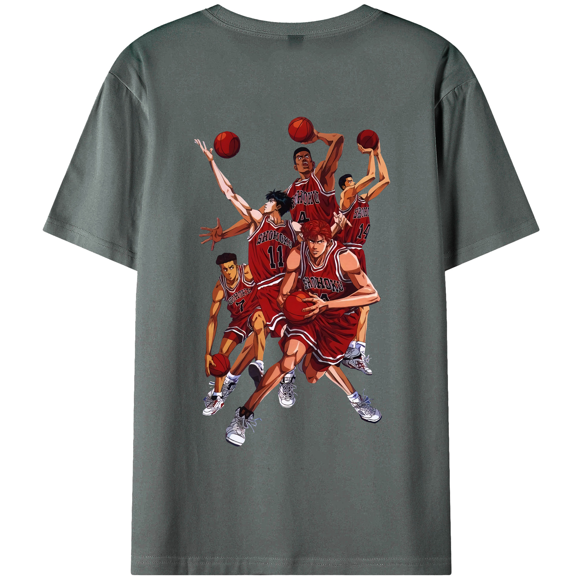 （画像用） SLAM DUNK／スラムダンク 綿100％ メンズ半袖Tシャツ（バックプリント） 通気性